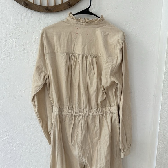 Xirena Cream Tan Harlee Button Down Corduroy Ruffle Jumpsuit Playsuit - Picture 6 of 12